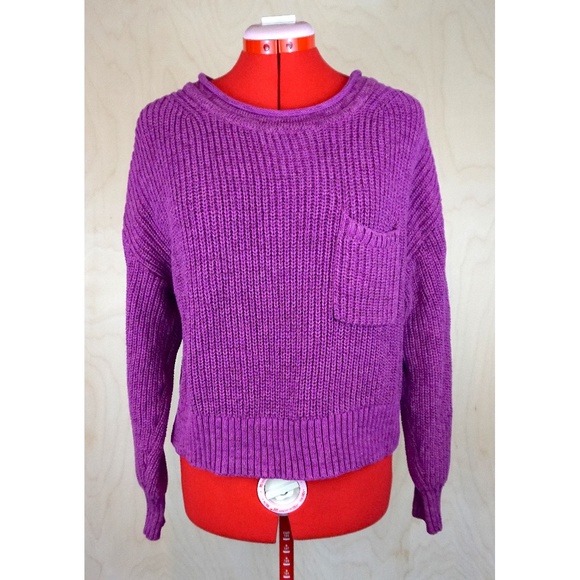 GAP "Shaker-Stitch Pocket Sweater" in "Hollyhock Purple" - Picture 2 of 7